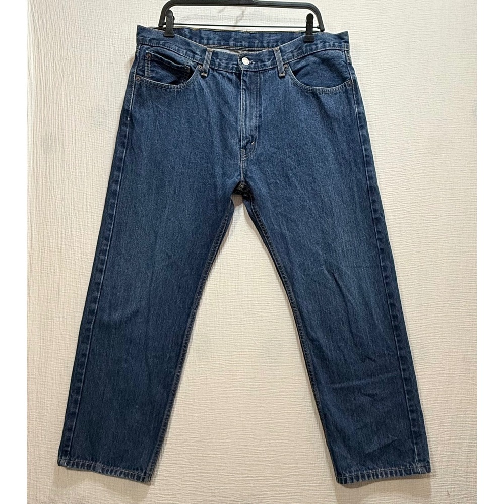 Levi's 505 Regular Fit Jeans Mens 34x29 Blue Straight Leg Denim Pants Grunged